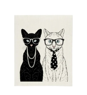 Swedish Dishcloth - Cat Couple