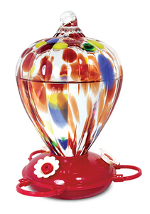 Hummingbird Feeder - Coloured Balloon Glass