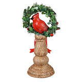 Table Decor Pedestal - Wreath & Cardinal LED