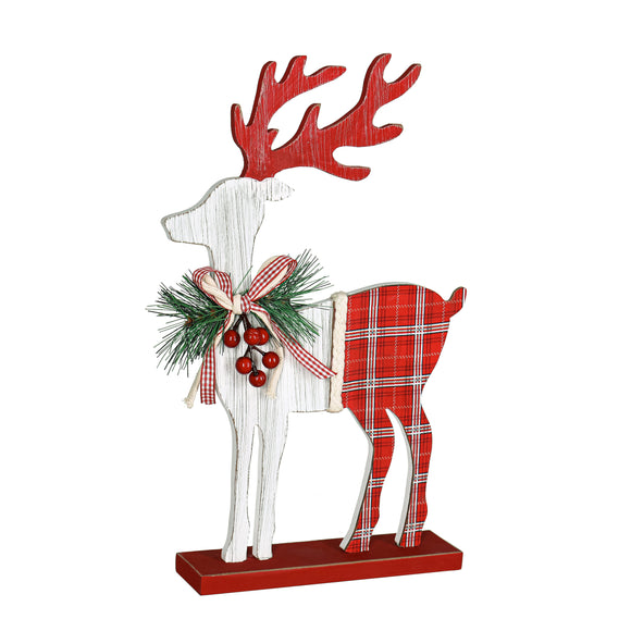 Deer Decor - Wood with Plaid