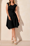 Dress - Asymmetrical Cap Sleeve