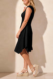 Dress - Asymmetrical Cap Sleeve