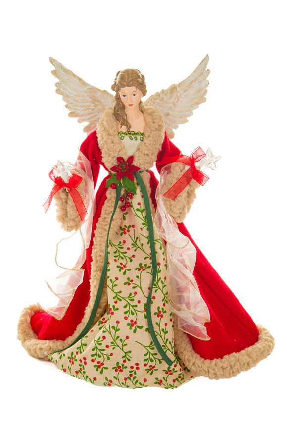 Angel Tree Topper - Red & Beige