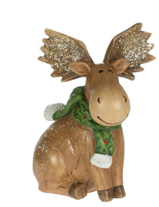 Moose Decor - Green Scarf