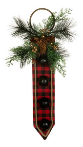 Door Hanger - Red and Black with Greens Plaid