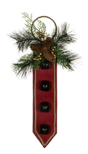 Door Hanger - Red and Black with Greens Solid