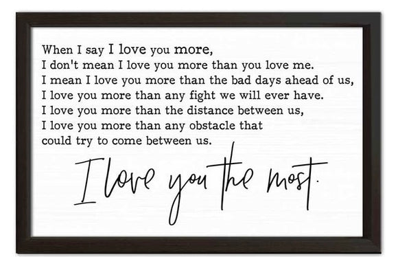 Wall Art - I Love You The Most