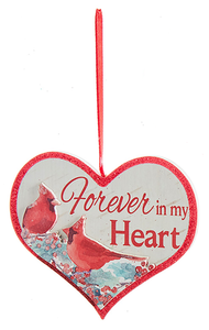 Ornament - Heart Cardinal Forever in my Heart