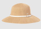 Women's Wide Brim Hat - Leslie (Natural/White)