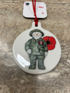 Ornament - Military Snowman with Poppy