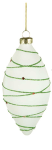 Ornament - Drop with Green Stripes