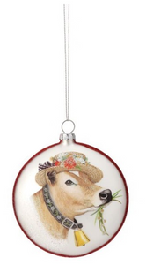 Ornament - Disc Cow