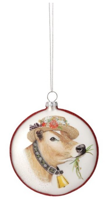 Ornament - Disc Cow