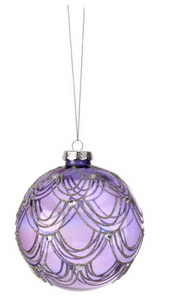 Ornament - Lavender Glass Ball (Drop Pattern)