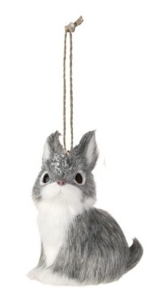 Ornament - Grey Winter Rabbit