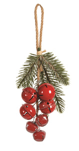 Ornament - Red Bells with Spruce