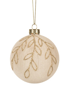 Ornament - Ball with Ivory Sugar and Gold Leaf