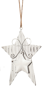 Ornament - White Double Layer Star