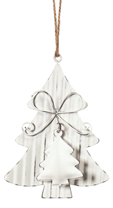 Ornament - White Double Layer Tree