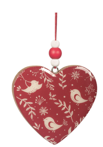 Ornament - Wooded Heart with Birds