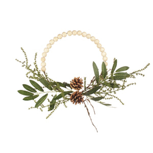 Wreath - Natural Beads with Leaves