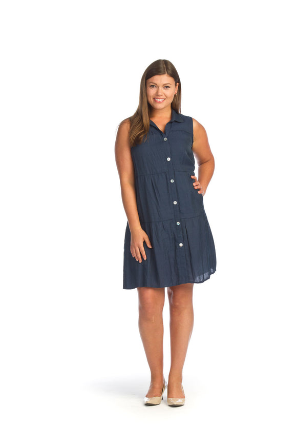 Dress - A-Line Dobby with Button Front