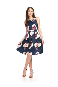 Dress - Sleeveless Floral Print