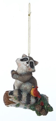 Ornament - Raccoon on Log