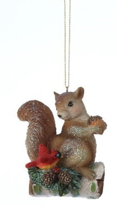 Ornament - Squirrel on Log