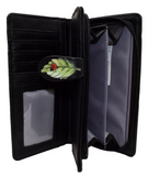Wallet - Black Ladybugs and Poppies