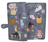 Wallet - Grey Cats in the Garden
