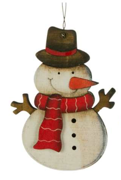 Ornament - Snowman with Black Hat and Scarf