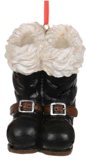 Ornament - Santa Boots Black