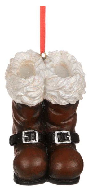 Ornament - Santa Boots Brown