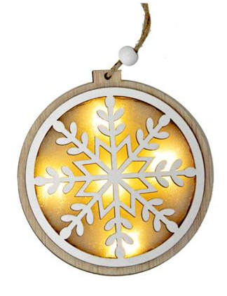 Ornament - Snowflake LED (Solid Centre)