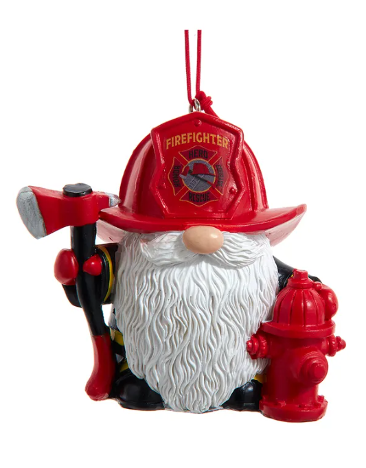 Ornament - Firefighter Gnome