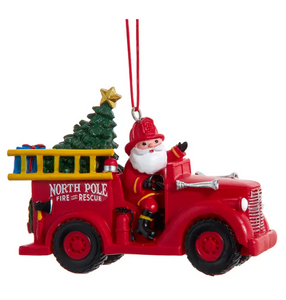 Ornament - Santa in Firetruck