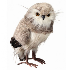 Owl Standing - Grey Furry