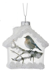 Ornament - Birdhouse with Bluebird