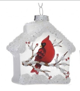 Ornament - Birdhouse with Cardinal