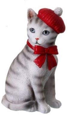 Cat Decor - With Red Hat