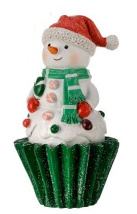 Snowman Decor - In Green Cupcake Holder