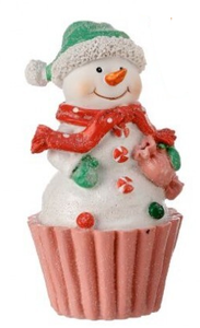 Snowman Decor - In Pink Cupcake Holder