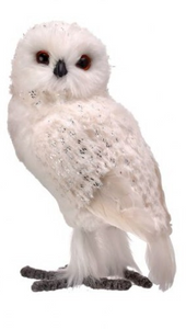 Snow Owl - White Faux Fur Turned Left