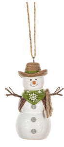 Ornament - Snowman Cowboy (Green)