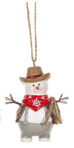 Ornament - Snowman Cowboy (Red)