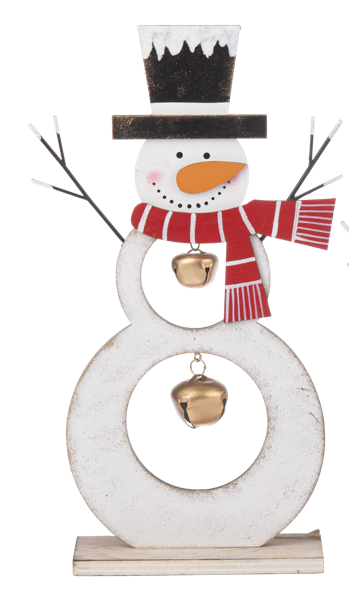 Snowman Decor with Bells - Large