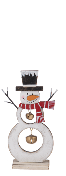 Snowman Decor with Bells - Small