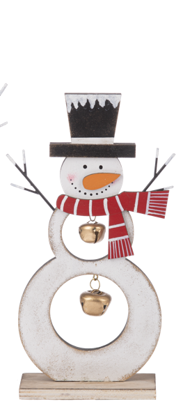 Snowman Decor with Bells - Medium