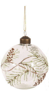 Ornament - Glass Ball with Pinecones